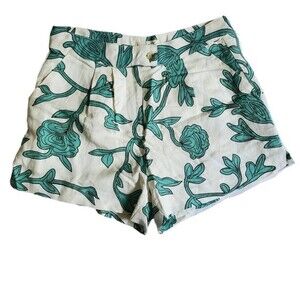 Tula J white green shorts sz M